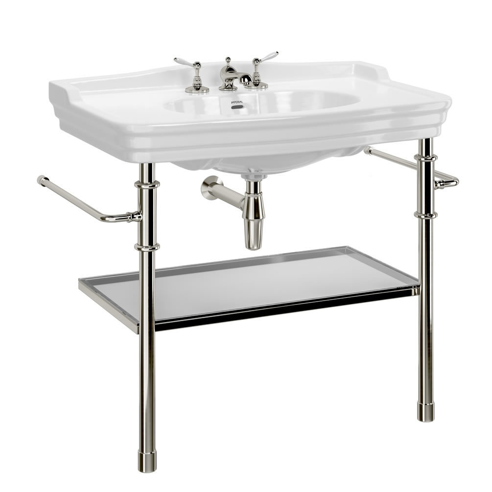 Imperial Regent 1000mm Basin With Charlotte Polished Nickel Wash Stand